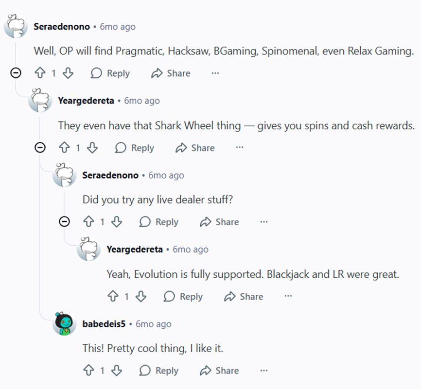 User discussion screen